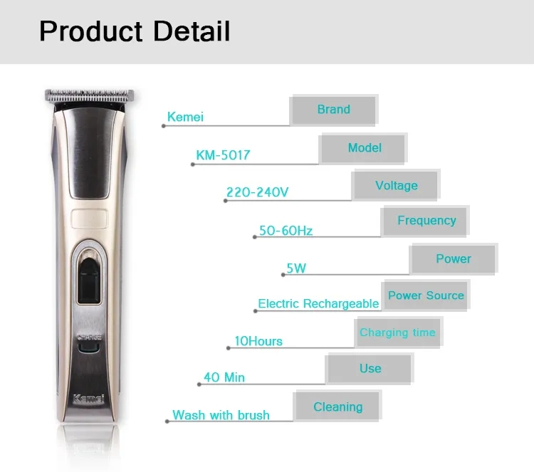 KEMEI 5017 Electric Rechargeable Hair Trimmer Hair clipper